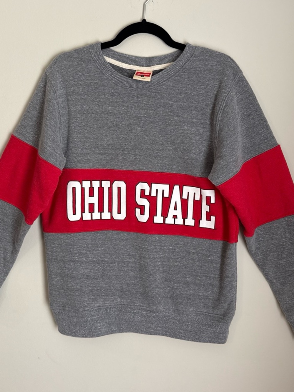 HOMAGE Gray & Red Ohio State Pullover Crewneck